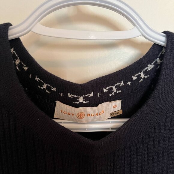 Tory Burch Navy Blue Peplum Top - Picture 2 of 6